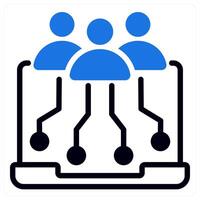 digital inclusivity icon concept in blue color vector