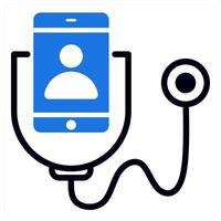 digital checkup icon concept in blue color vector