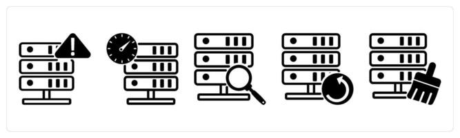 5 device icons as locked memory, connector, c cable in black color vector