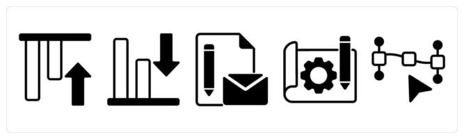 5 design icons as top alignment, botton alignment, branding in black color vector