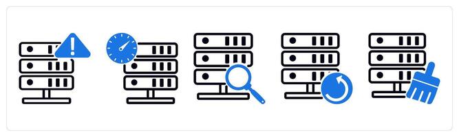 5 device icons as locked memory, connector, c cable in blue color vector