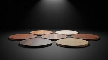 Rounded Wooden Table Tops Variety Display photo