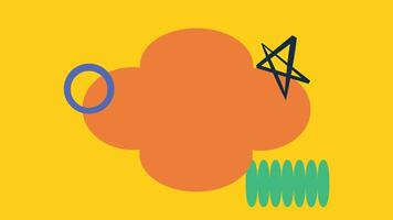 Color Block Shapes on Yellow Background vector