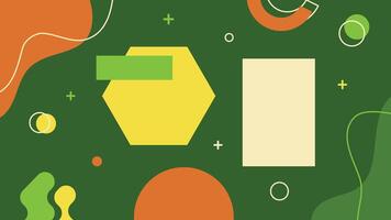 Minimal Bright Shapes on Green Background vector