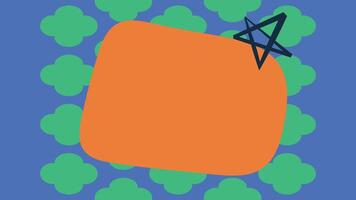 Orange Block Over Blue and Green Forms Background vector
