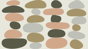 Stacked Pebble Shapes in Neutral Tones Background vector