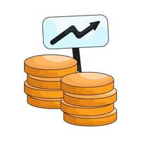 Coins Stack with Growth Arrow vector