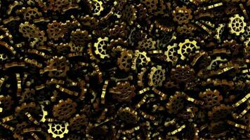 Reflection, Template with Particles, Golden Gears, Looped, Cinematic Background, Unique Design, Rotation video