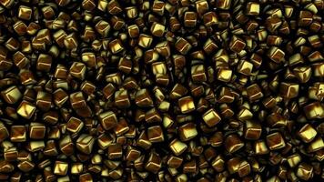 Golden Cubes, Template with Particles, Looped, Unique Design, Rotation, Reflection, Cinematic Background video