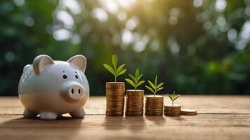 Conceptual image representing financial growth and savings for business use photo