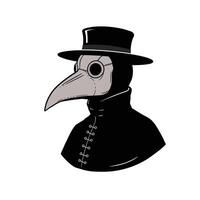 Plague doctor in a top hat logo design vector