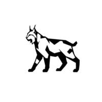 Black and white logo design of a lynx vector