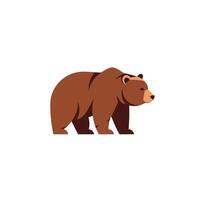 logo design of a brown bear standing on a white background vector