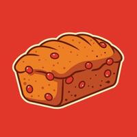 Logo design of a cartoon loaf of bread with cherries vector