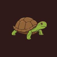 Turtle logo design on a brown background vector