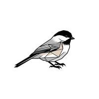 Logo design of a bird with a geometric pattern wings vector
