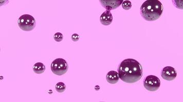 Abstract 3D horizontal falling liquid chrome metallic reflection silver sphere molecules technology science industrial neon colors gradient backdrop wallpaper loop animation futuristic particles shiny video