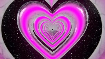 abstrato 3d horizontal futurista dia dos namorados dia coração amor cromada túnel Rosa vermelho feminino pop gradiente ciclo animação retro sazonal brilhante brilhando discoteca groovy Rapidez social meios de comunicação história fundos video