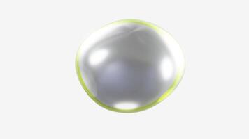 Abstract 3D horizontal chrome metallic silver sphere bubble blob loop animation 4K light white vibrant colours gradient backgrounds futuristic holographic molecular chemistry science biology shape video