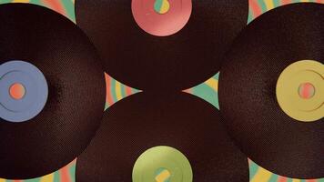 Summer 3D horizontal loop animation backgrounds vinyl album record music sound song advertisement textured scratch poster disco vintage retro 1970s nostalgic colours gradient techno groovy vibe trendy video