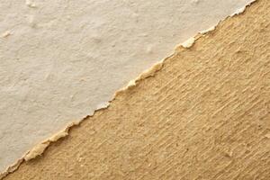 A Close-Up Shot of Two Different Textures of Torn Paper with an Edge Separating Them photo