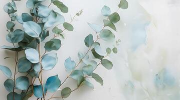 Elegant Eucalyptus Branches for Calming Business and Product Presentation photo