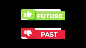 Future and Past Button Interface on Green Screen and Black Background video