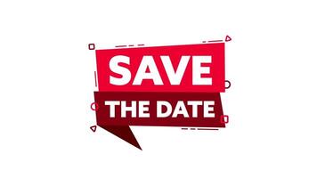 Animated Save The Date Banner on White and Green Screen Background video