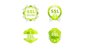 SSL secure icons animation on white and blue background video