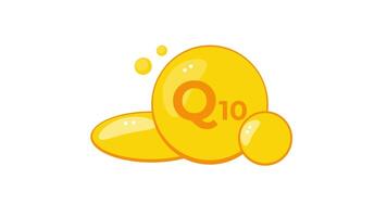 Coenzyme Q10 Supplement Icon Animation on White and Green Screen video
