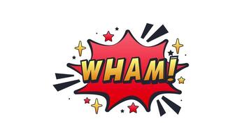 Animated wham comic explosion with alpha channel and green screen video