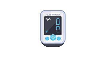 Pulse Oximeter Showing Normal and Abnormal Values on White and Green Background video
