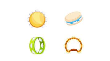 Tambourine rotating and bouncing on white and blue background video