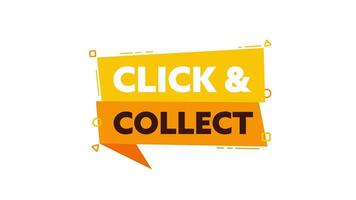 Click and Collect Animated Banner on White and Blue Background video