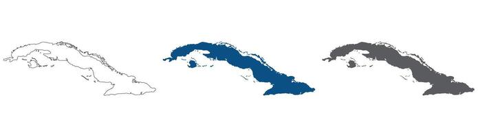 Cuba map. Map of Cuba in set color. vector