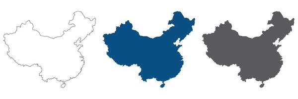 China map. Map of China set color. vector
