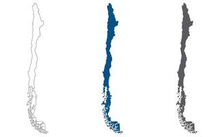 Chile map. Map of Chile in set color vector