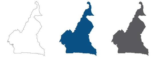 Cameroon map. Map of Cameroon in set color vector