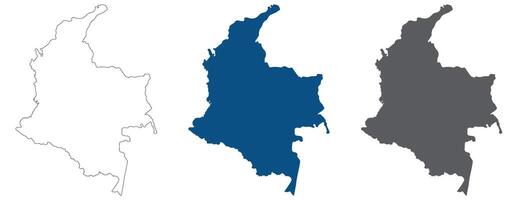Colombia map. Map of Colombia in set color vector