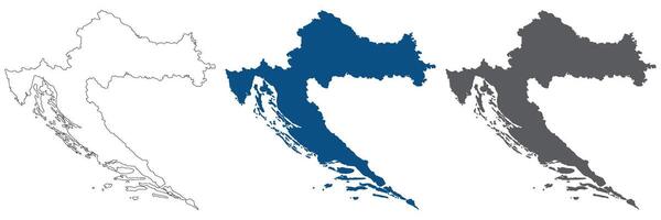 Croatia map. Map of Croatia in set color. vector