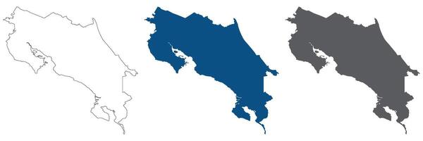 Costa Rica map. Map of Costa Rica in set color vector
