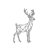 Geometric logo design of a deer with antlers vector