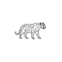 Geometric logo design of a tiger on a white background vector