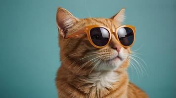 Stylish Cat with Sunglasses for Business and Marketing Campaigns photo