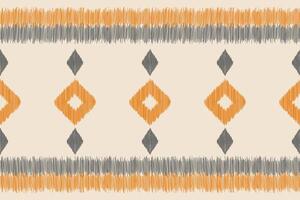Brown cream color with Ikat pattern geometric of fabric pattern ethnic motif background art. vector