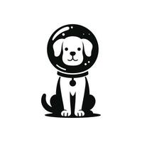 Adorable Dog in Astronaut Suit Silhouette Ideal for Space Exploration and Animal Design Projects vector