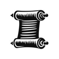 Ancient scroll silhouette icon old manuscript or historical record symbol for education library or wisdom themed design projects vector