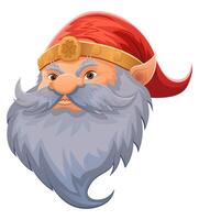 cartoon fantasy dwarf character with bright blue beard and armor wearing an orange hat he stands firmly with determined expression the design colorful illustration vector