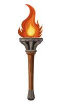 detailed illustration showing of fantasy and ancient torch isolated white background vector