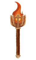 detailed illustration showing fantasy and ancient torch isolated on white background vector